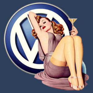 VW Retro Lady - Circle Patch Beanie Design